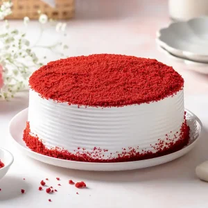 Love Heart Shaped Topper Red Velvet Fresh Cream Cake
